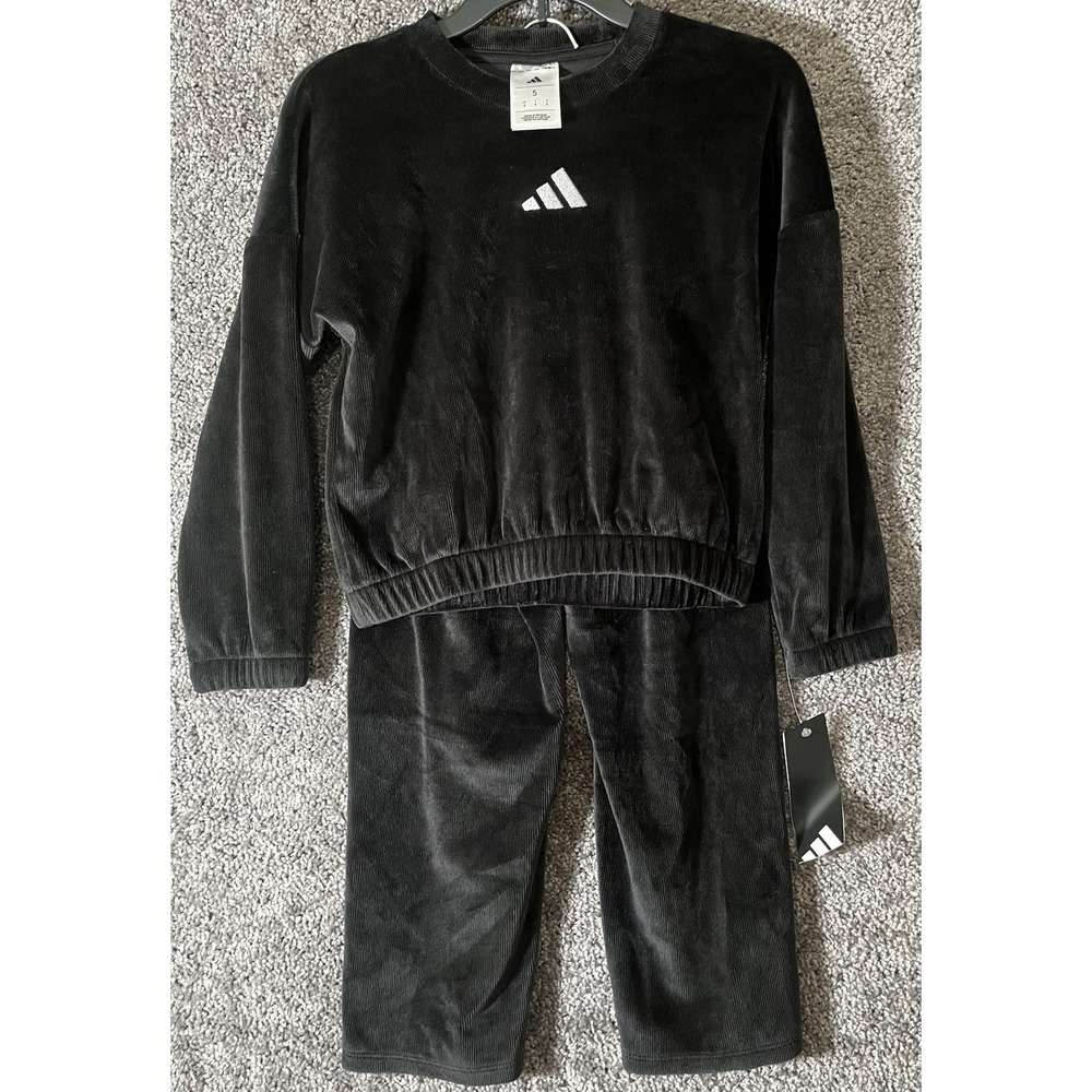 Adidas LS Crew Neck Velour Set Size 5